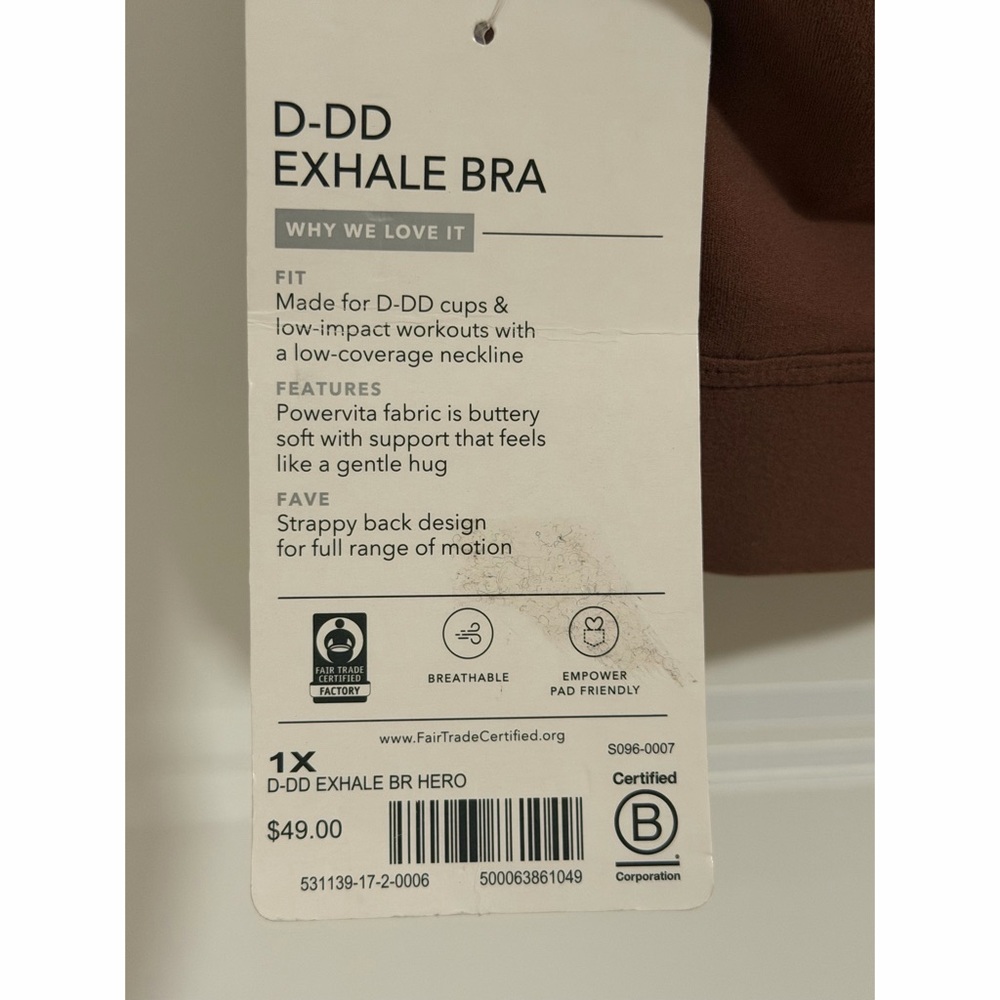 Athleta (Hearth Rose) Brown Sports Bra NWT SZ 1X - Picture 10 of 16